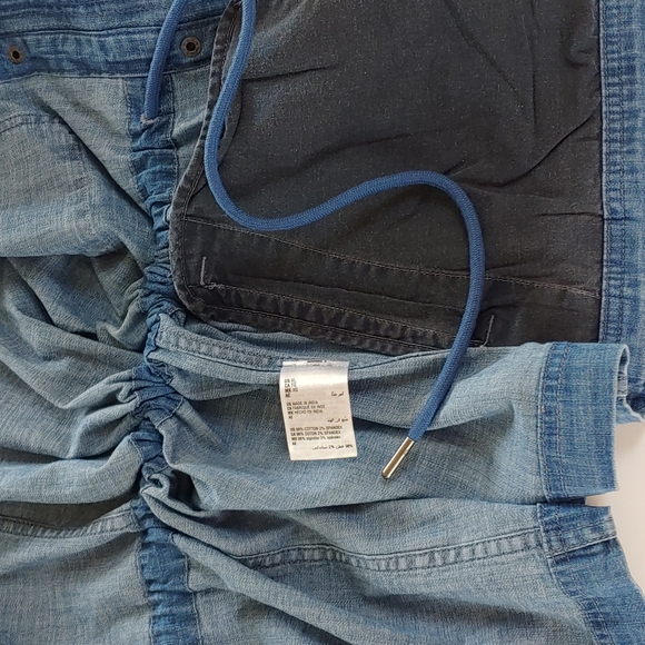 Style & Co Size XL Jean jacket with cinch waist 4 pockets tab 2 snap button cuff - Picture 6 of 14